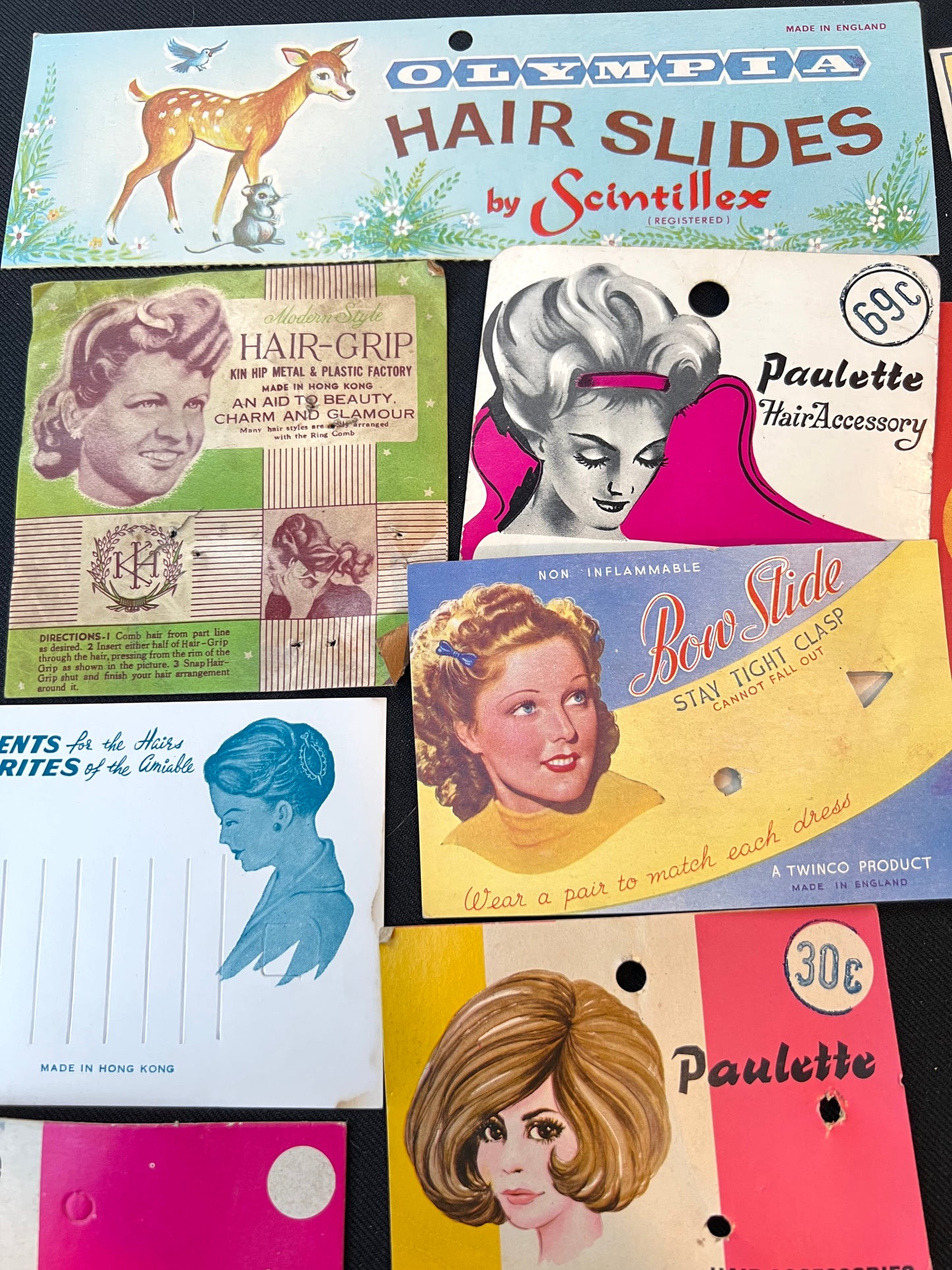 12 Vintage Hair Pin Display Cards (2)