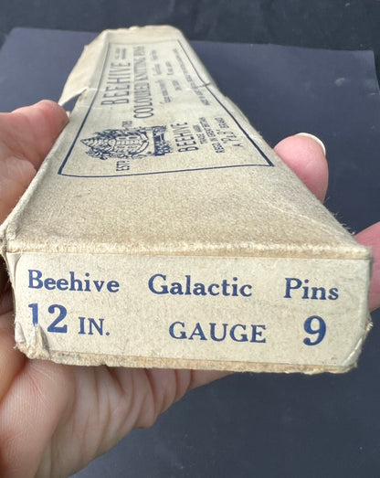 Box of Vintage 12" Gauge 9 BEEHIVE Knitting Pins "Non Inflamable"