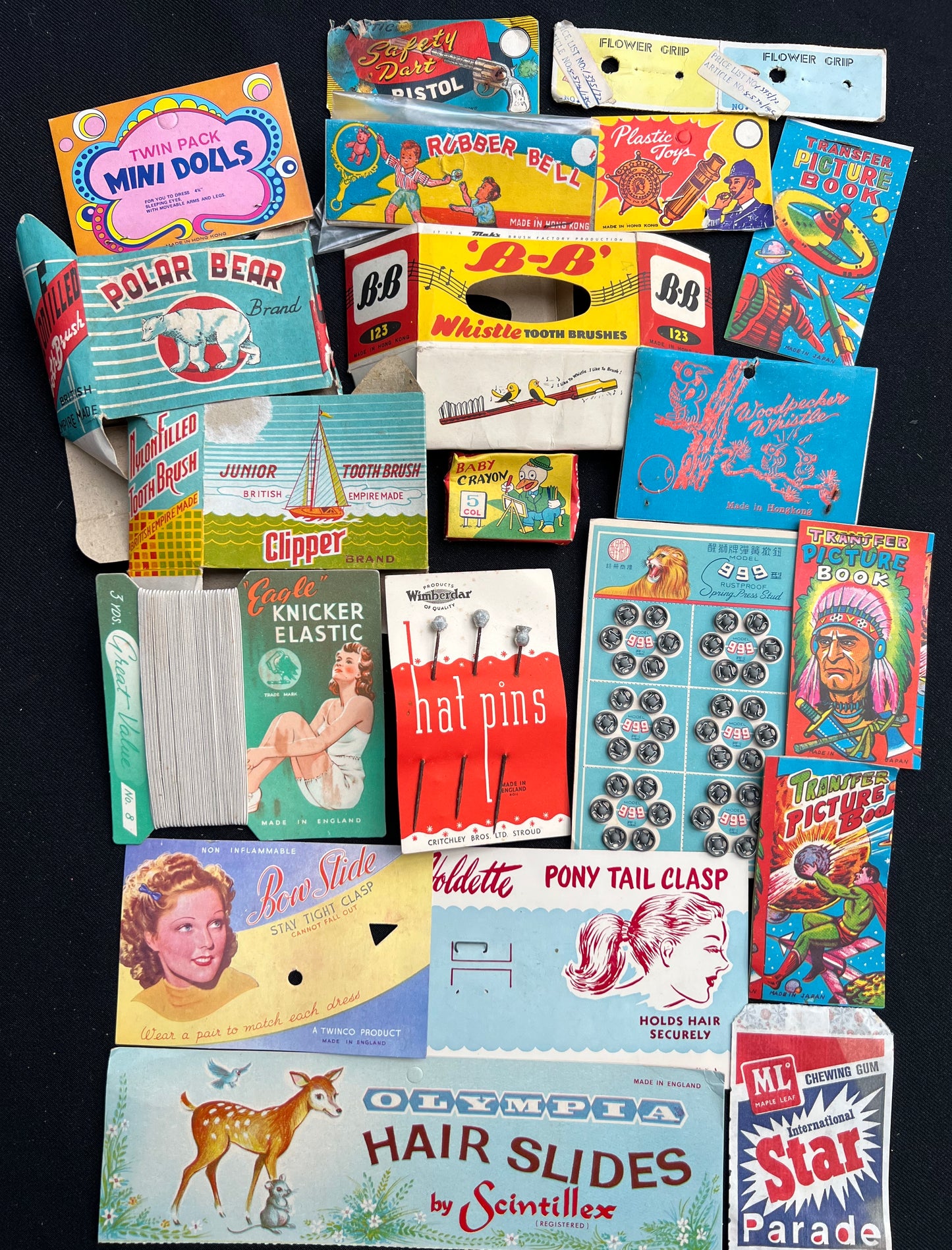 Job Lot of 20 Pieces of Vintage  Packaging 1940s - 60s