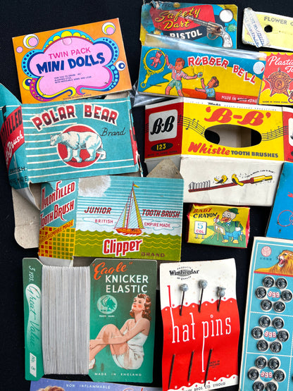 Job Lot of 20 Pieces of Vintage  Packaging 1940s - 60s