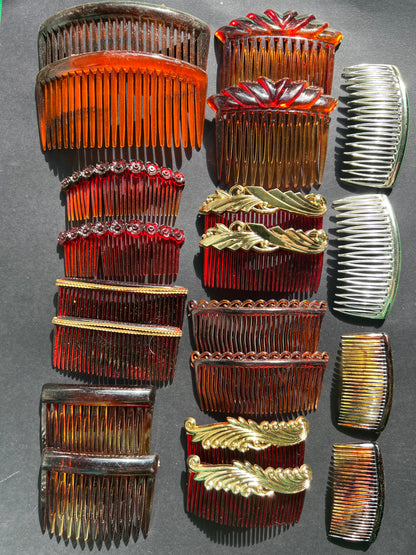 10 Pairs of Vintage Hair Combs