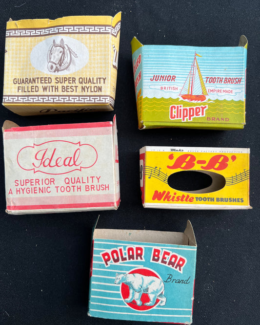 5 Vintage Toothbrush Display Boxes