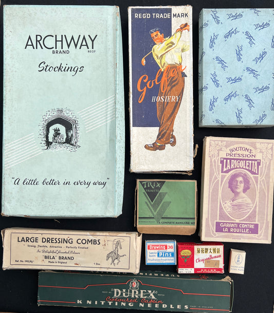 10 Complete Vintage (Empty) Boxes - Perfect for Playing Shops.