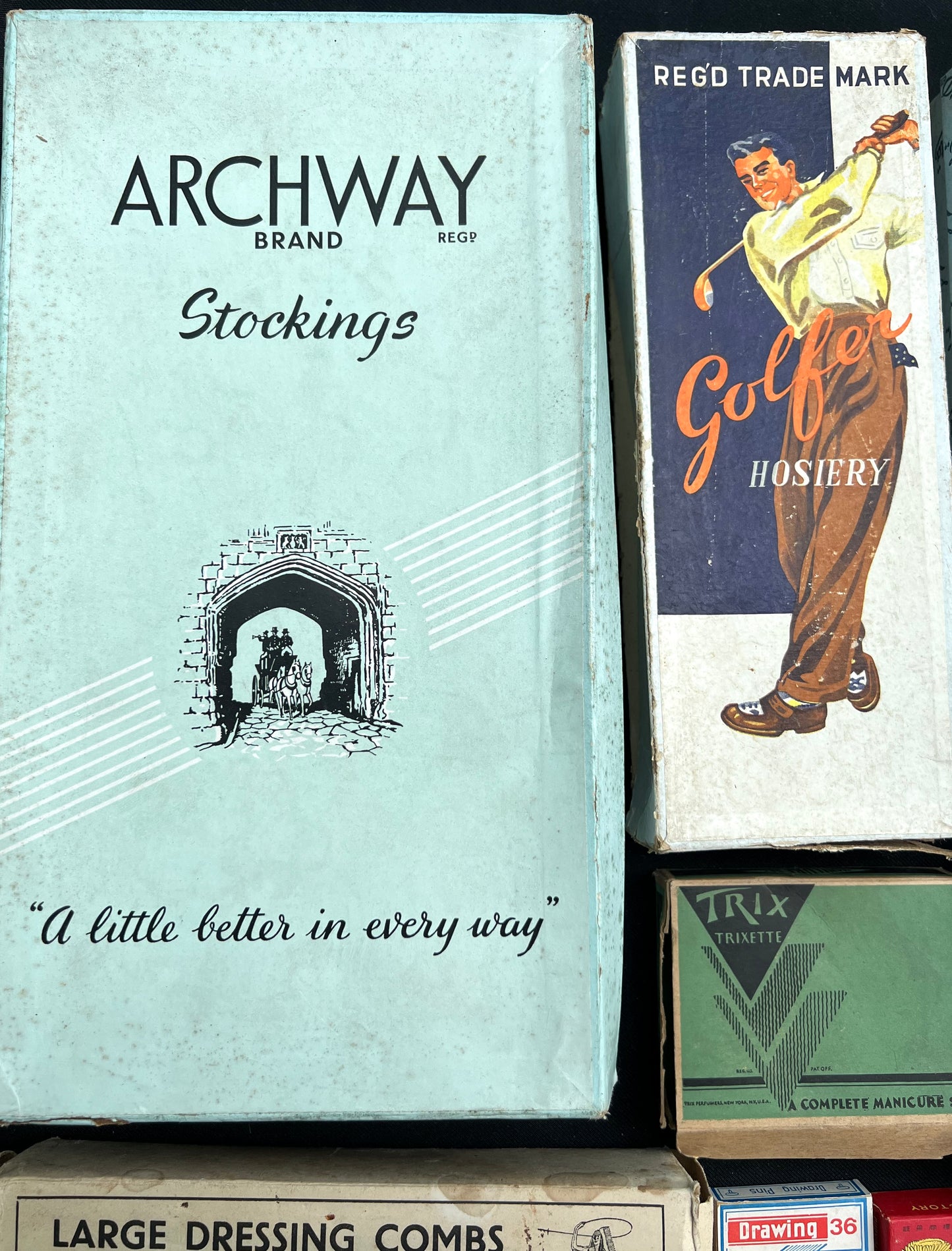 10 Complete Vintage (Empty) Boxes - Perfect for Playing Shops.