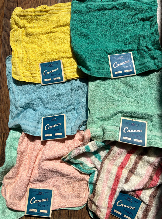 Pairs of 1940s Unused Cannon Mills Face Cloths