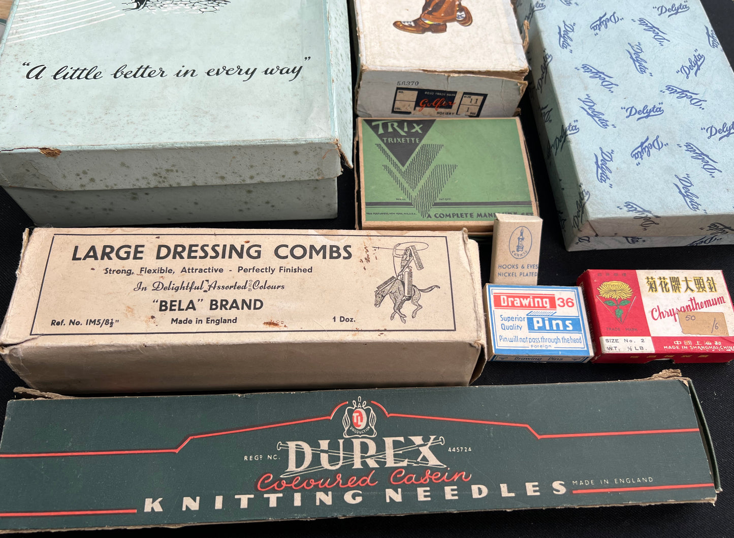 10 Complete Vintage (Empty) Boxes - Perfect for Playing Shops.