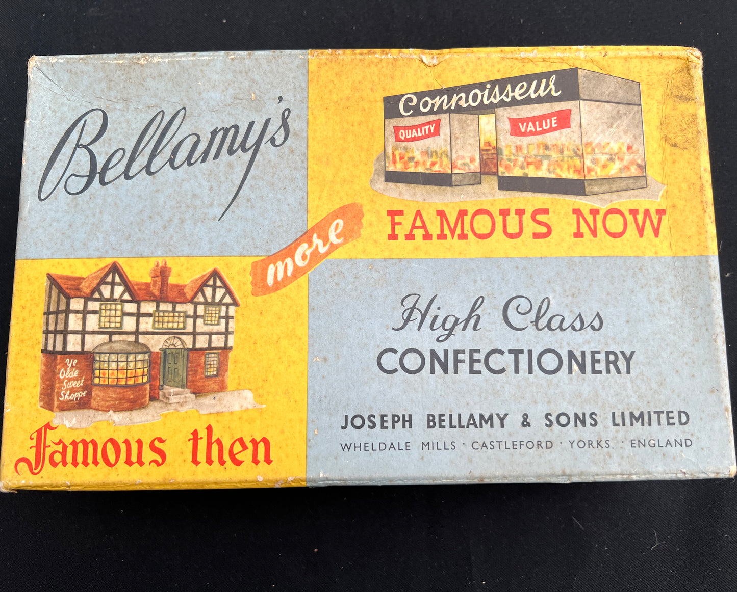 6 Pieces of Vintage Packaging - Boxes + Box Lids incl. Bellamy's of York