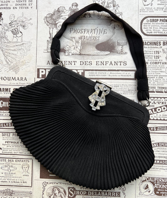 1930s/40s Pleated Handbag Made in England