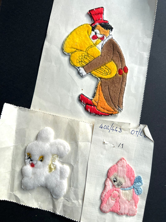 Job Lot of 3 Vintage Sew On Appliques / Patches