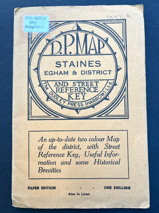 Dated 1947 Map of STAINES, EGHAM & DISTRICT