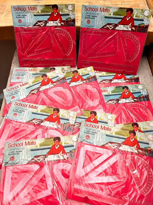 12 SCHOOL MATE 1960s Drawing Sets Made in Hong Kong