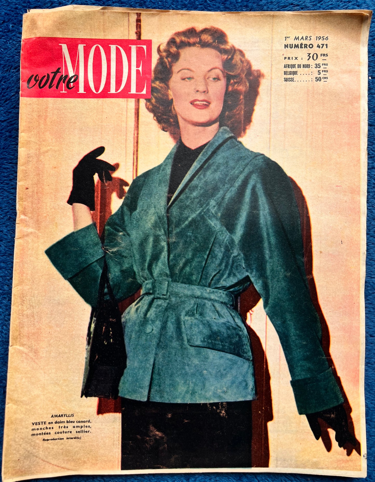 1st March 1956 French Women's Magazine Votre Mode