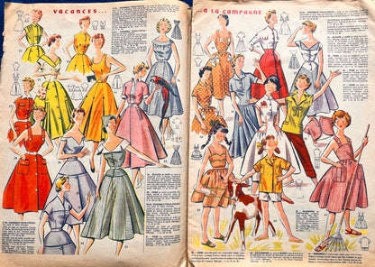 28th July 1955 French Women's magazine Votre Mode incl Girls Dress Pattern