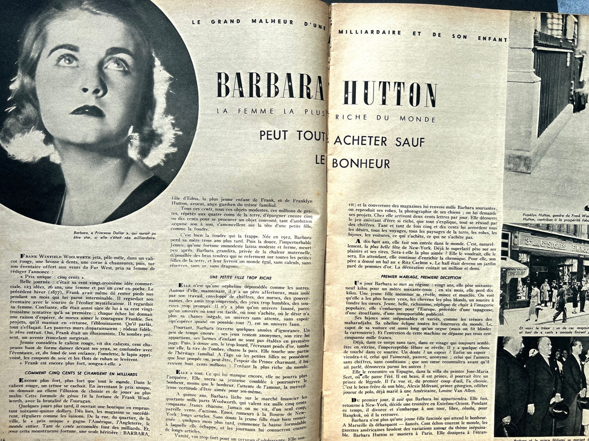 Babies & Barbara Hutton in the 22nd July 1938 French MARIE CLAIRE