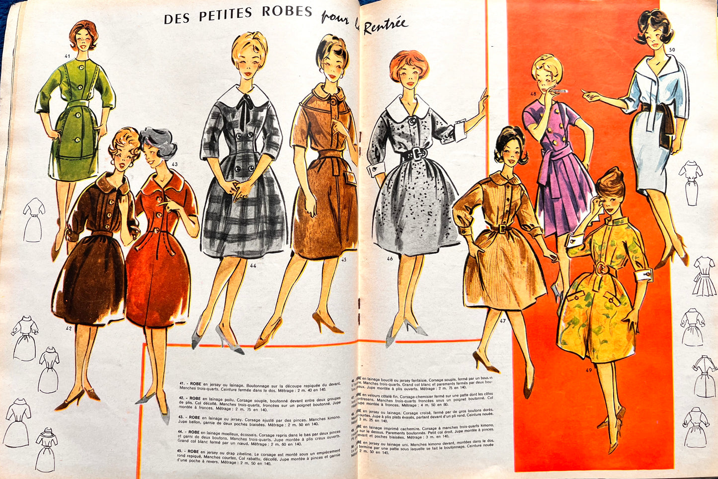 11th August 1960 French Women's Magazine Votre Mode/Reflets de Paris incl Dress Pattern