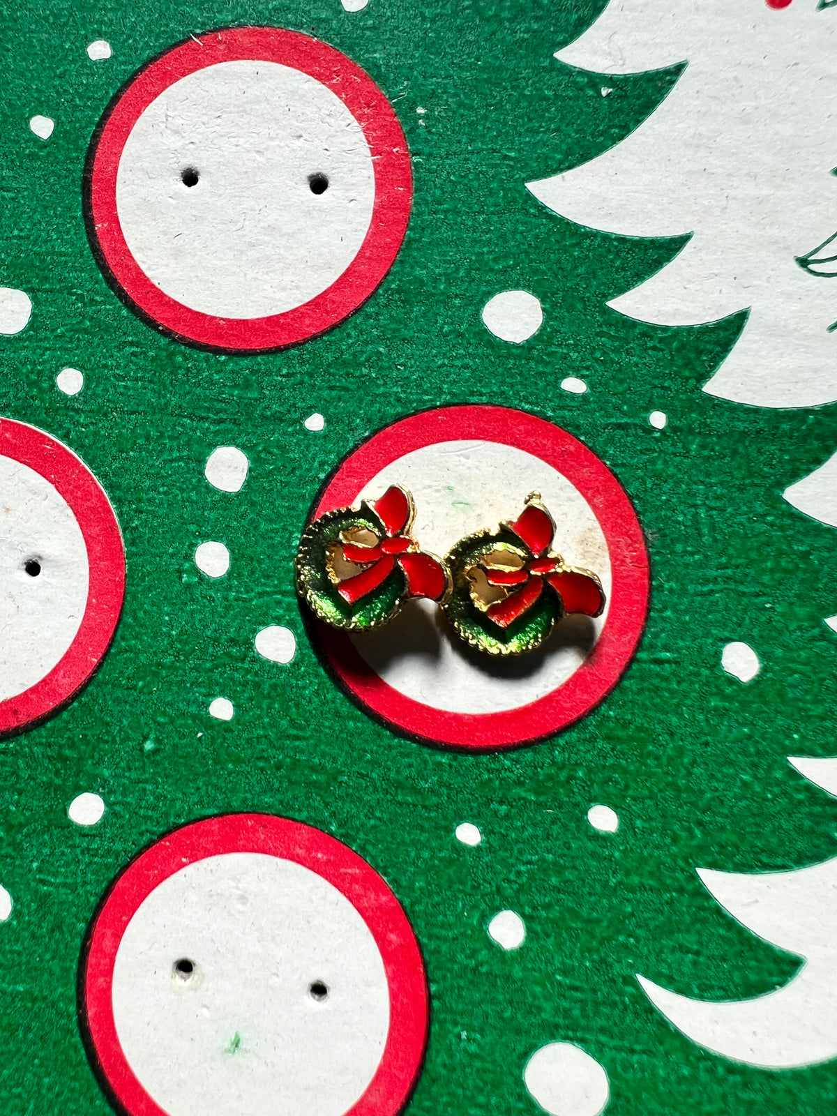 Vintage 12 Days of Christmas Festive Earrings Display Card - with 3 Pairs of Earrings