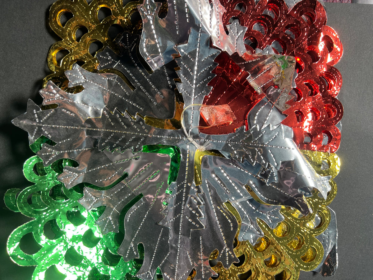 Big & Exuberant 1980s Shiny Foil Christmas Decoration