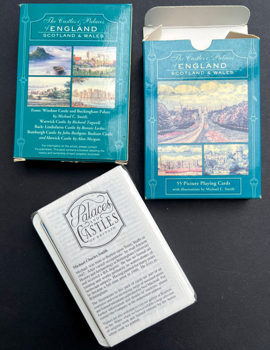 Unused Pack of Playing Cards - Illustrations of British Castles + Palaces