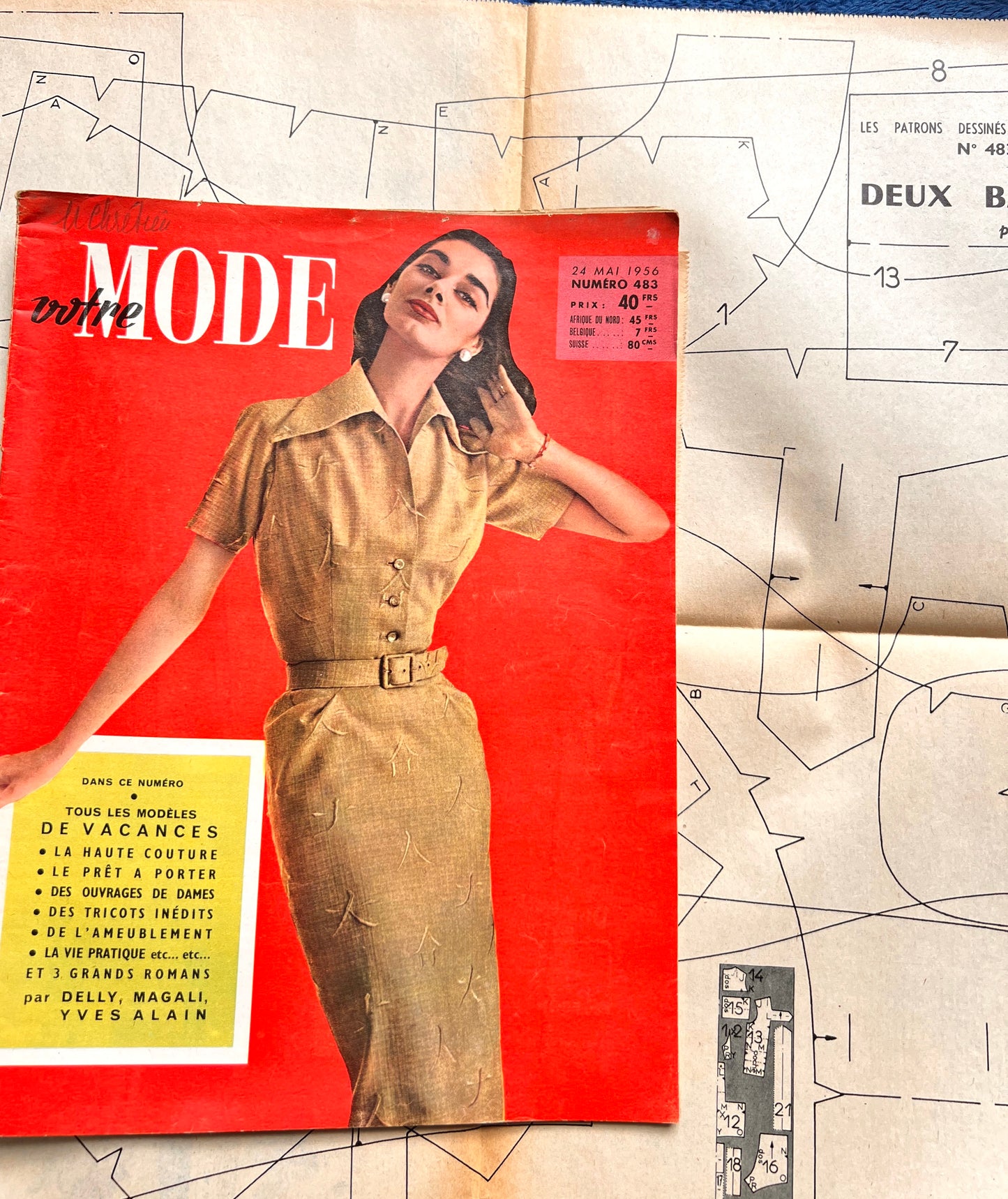 24th May 1956 French Magazine Votre Mode incl. Childs Clothes Pattern + Wedding Dresses