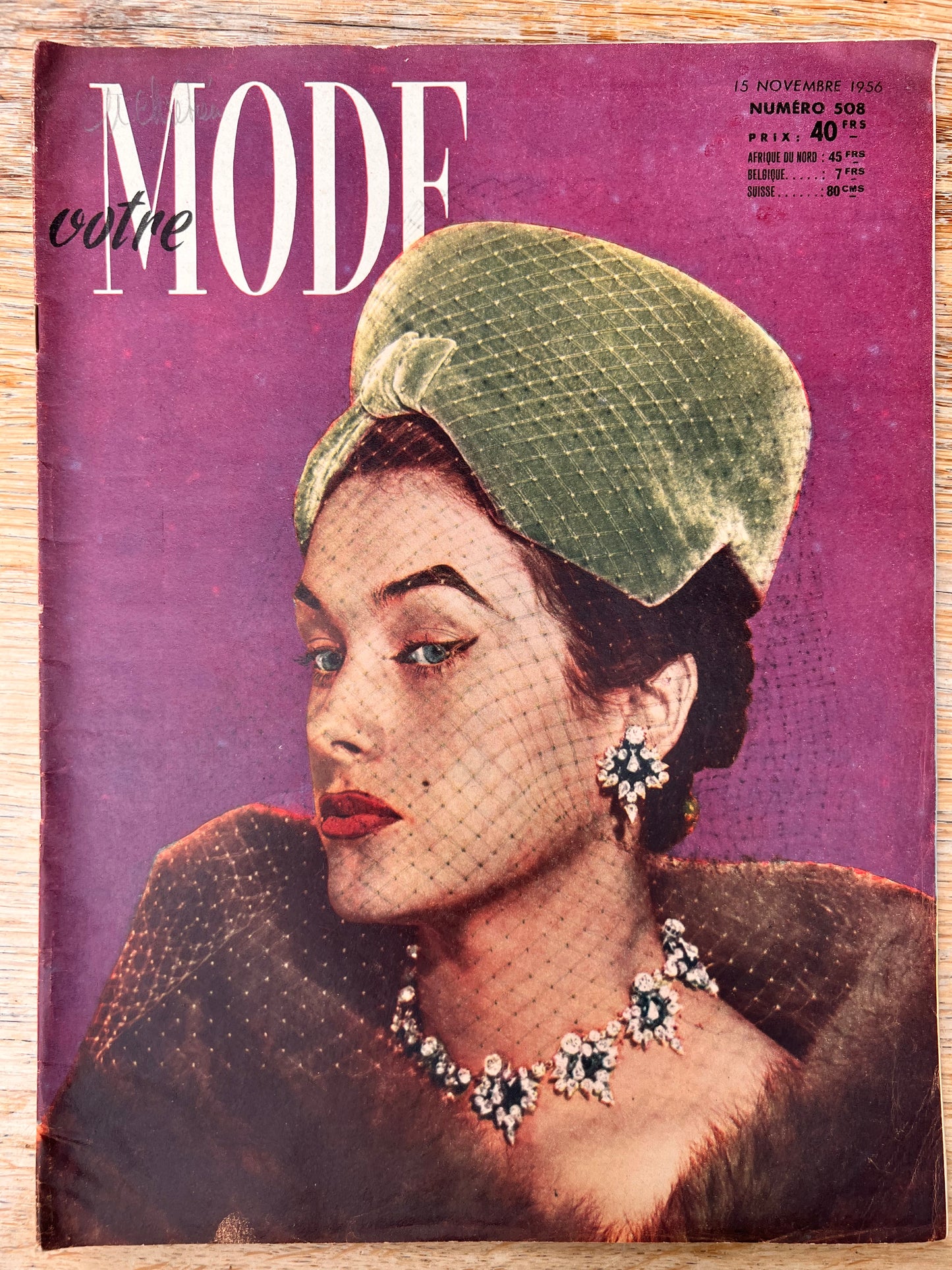 15th November 1956 French Magazine Votre Mode incl. Childs Coat Patterns