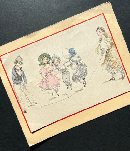 Charming 1940s Unused Christmas Card