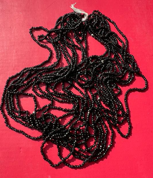 Approx 30g  Vintage Swarovski Black Glass 1mm Beads