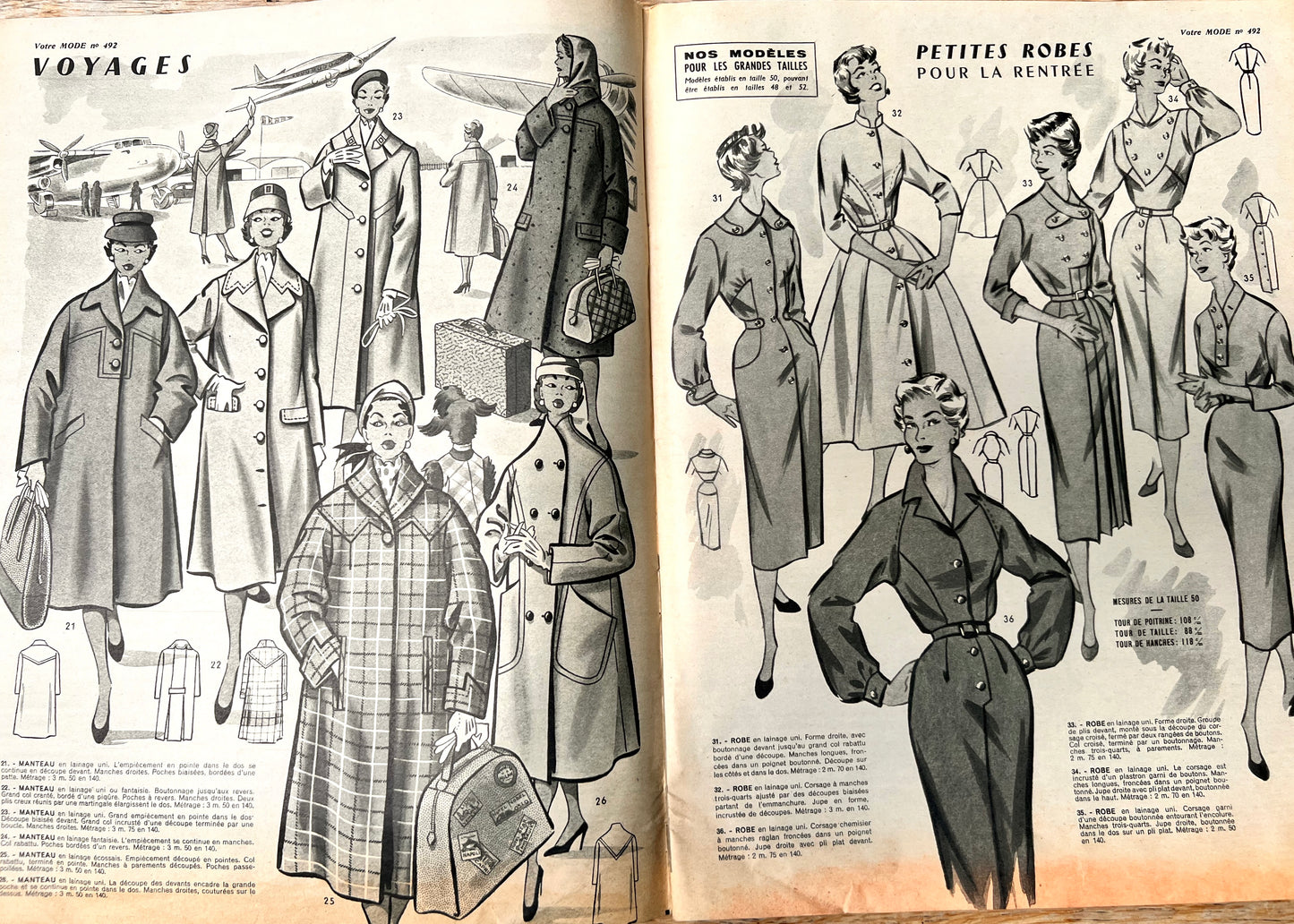 26th July 1956 French Magazine Votre Mode incl. Needlework Pattern