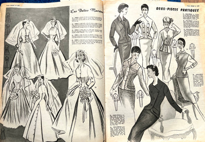 4th October 1956 French Magazine Votre Mode incl. Dress Pattern and Wedding Dresses