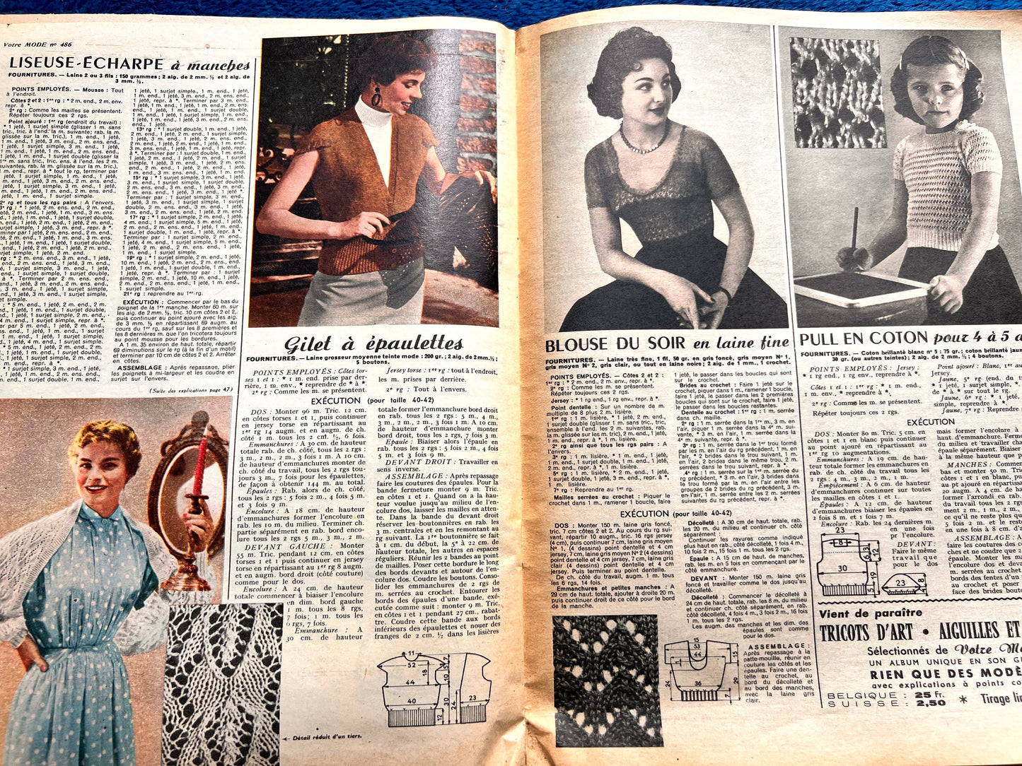 14th June 1956 French Magazine Votre Mode incl. Blouse Patterns