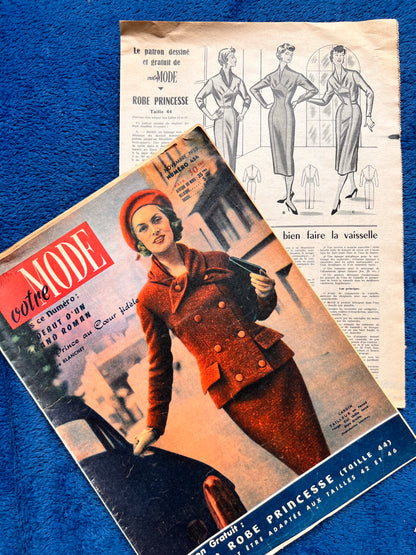 3rd November 1955 French Women's Magazine Votre Mode incl. Dress Pattern