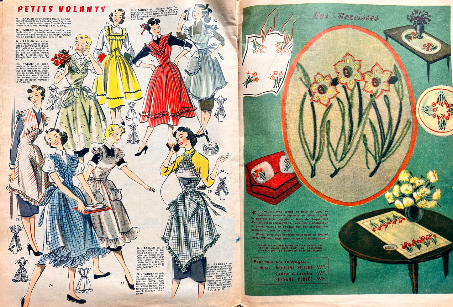 31st March 1955 French Women's Magazine Votre Mode incl. Pattern for The Dress on The Cover