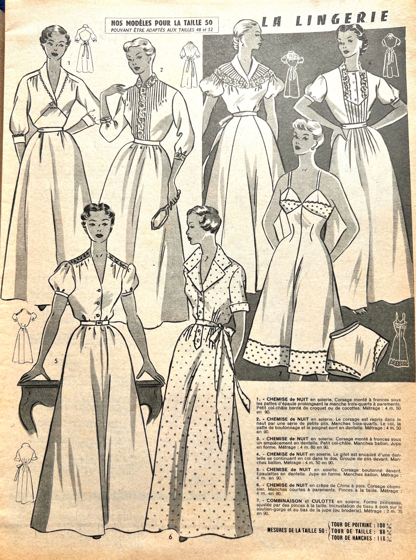 24th February 1955 French Women's Magazine Votre Mode incl Blouse Dress Pattern