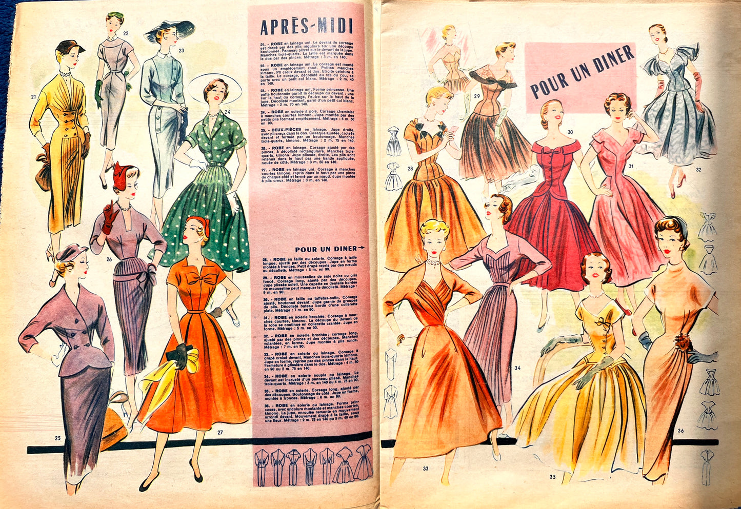 24th February 1955 French Women's Magazine Votre Mode incl Blouse Dress Pattern