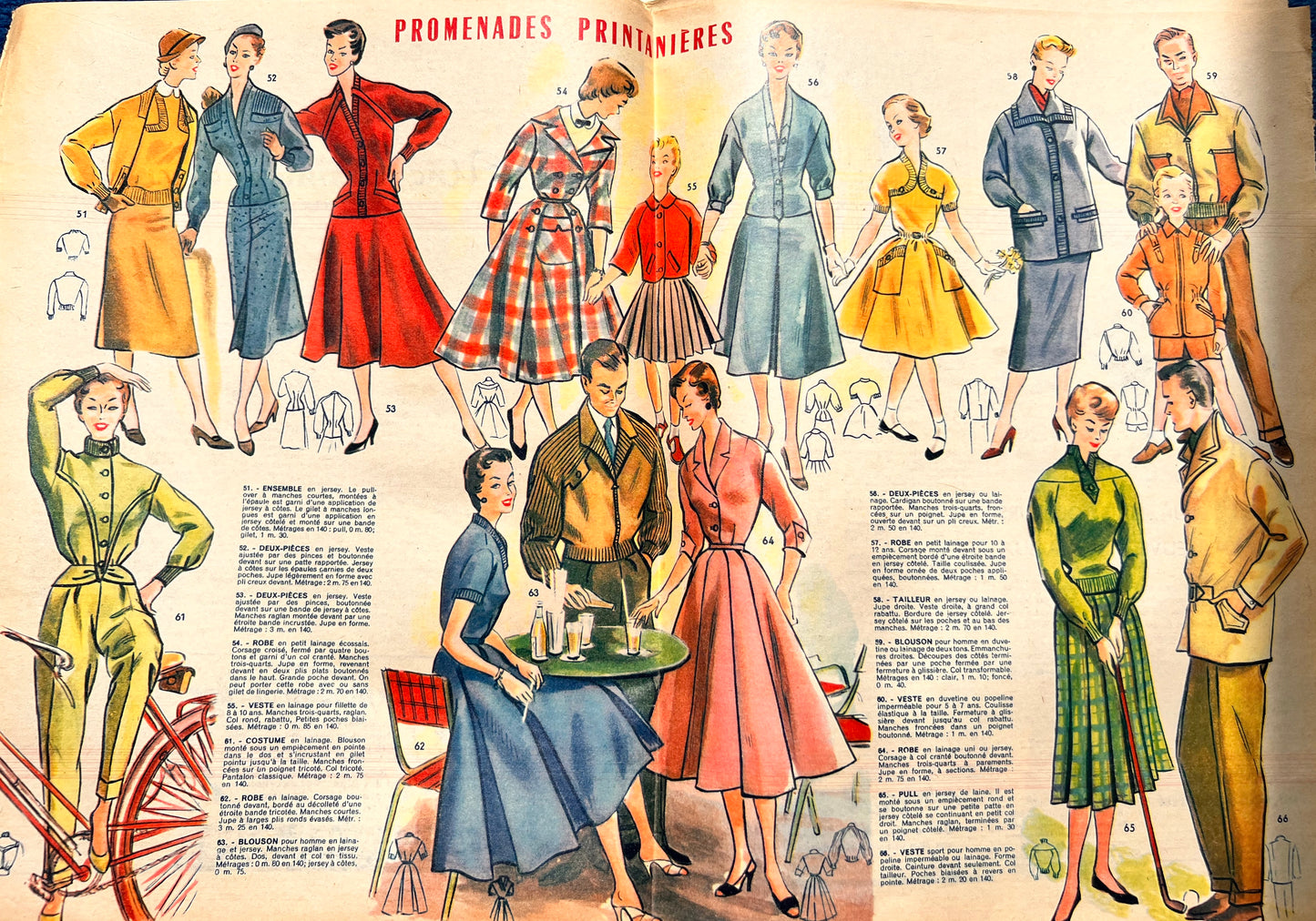 24th February 1955 French Women's Magazine Votre Mode incl Blouse Dress Pattern