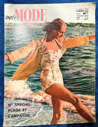 7th June 1956 French Women's Magazine Votre Mode Holiday Special