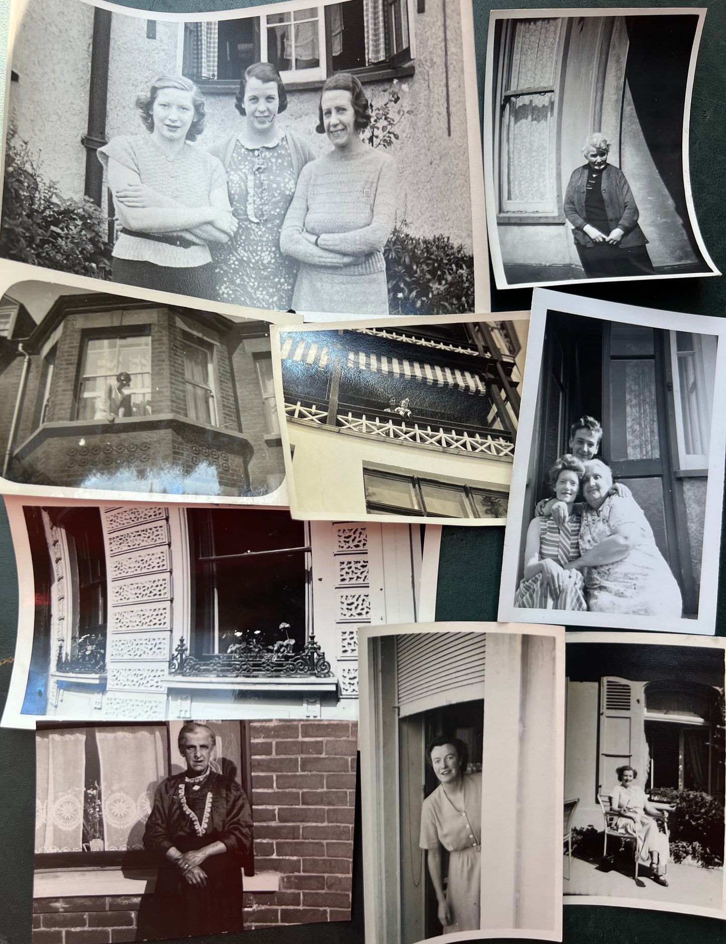 9 x Old Photos of People Looking Out of or Standing in Front of Windows.. (F2)