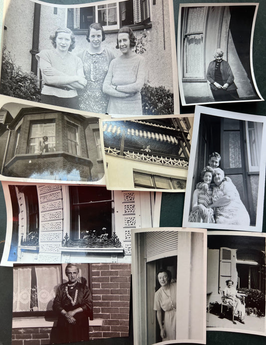 9 x Old Photos of People Looking Out of or Standing in Front of Windows.. (F2)