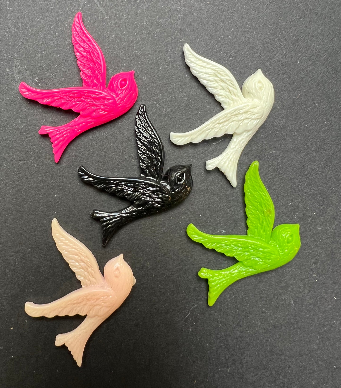 4 or 5 Flat Back 2.5cm Swallow Cabochons