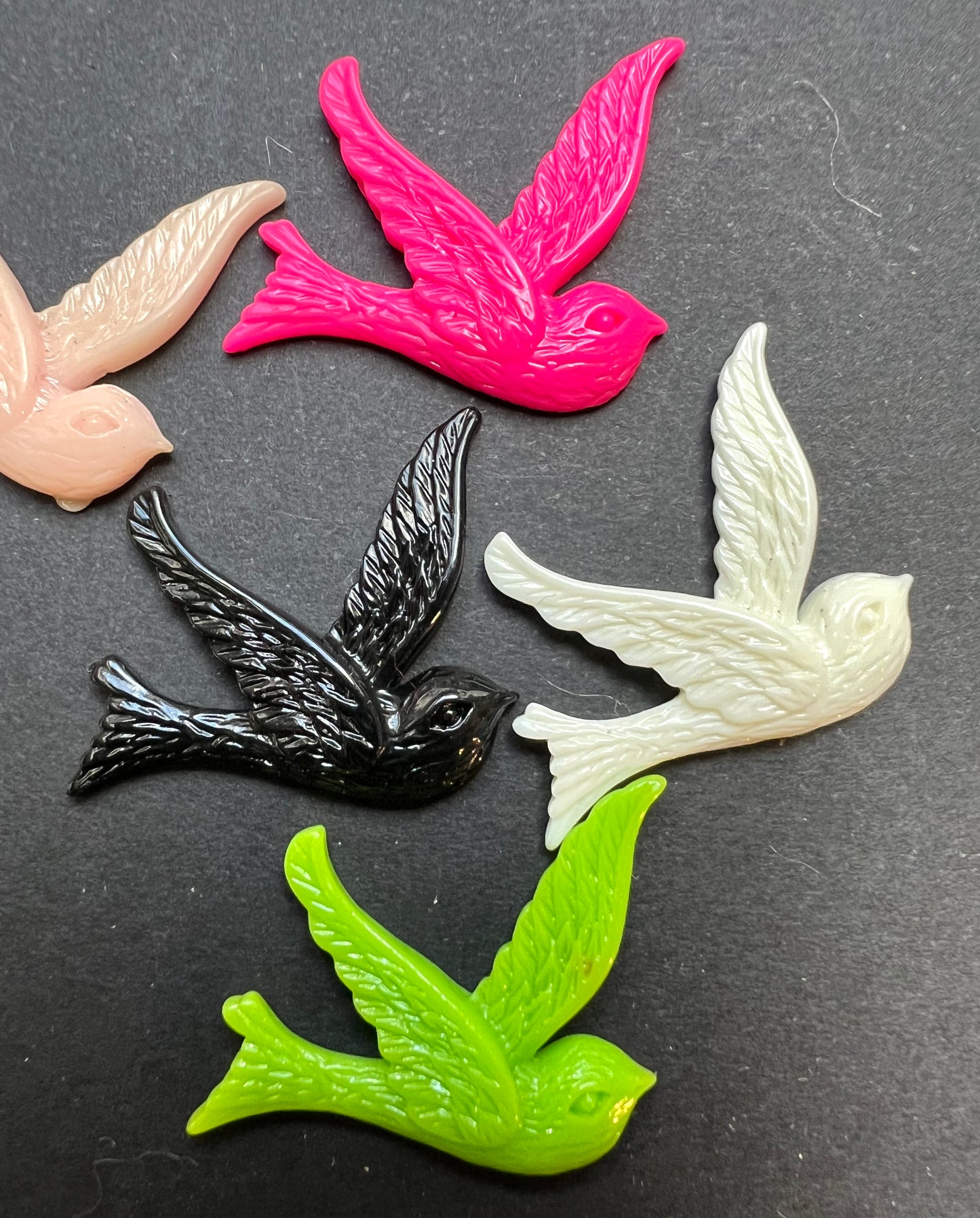 4 or 5 Flat Back 2.5cm Swallow Cabochons