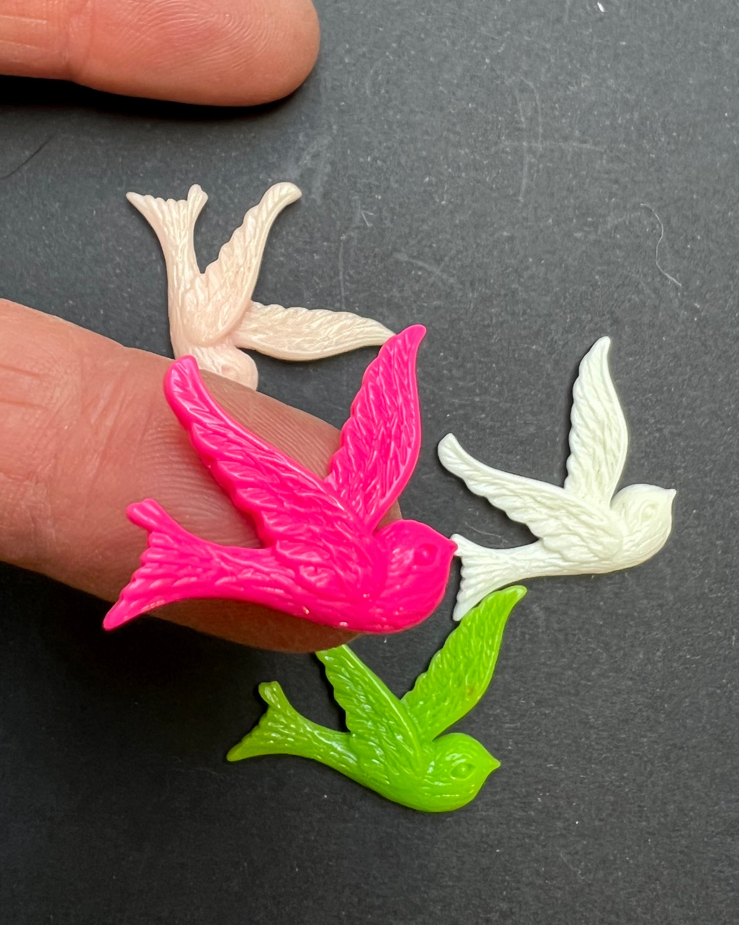 4 or 5 Flat Back 2.5cm Swallow Cabochons