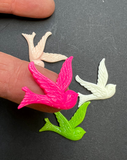 4 or 5 Flat Back 2.5cm Swallow Cabochons