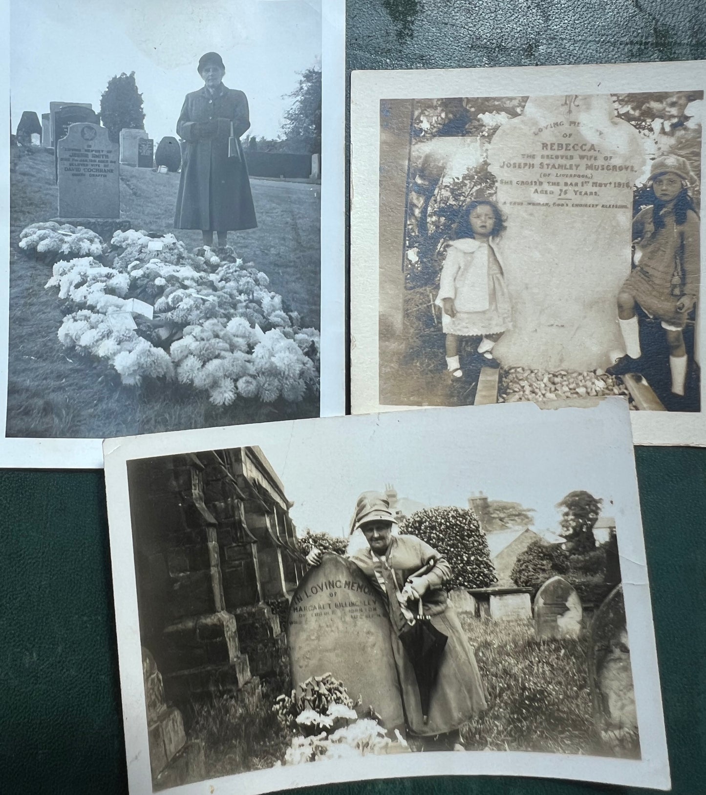 5 x Old Photos of People and Gravestones.. (F3)