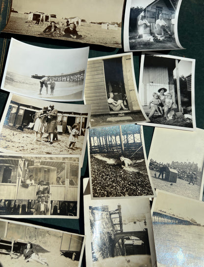 12 x Old Photos 1920s - 40s of Beach Huts, Piers etc (F5)