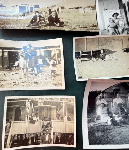 12 x Old Photos 1920s - 40s of Beach Huts, Piers etc (F5)