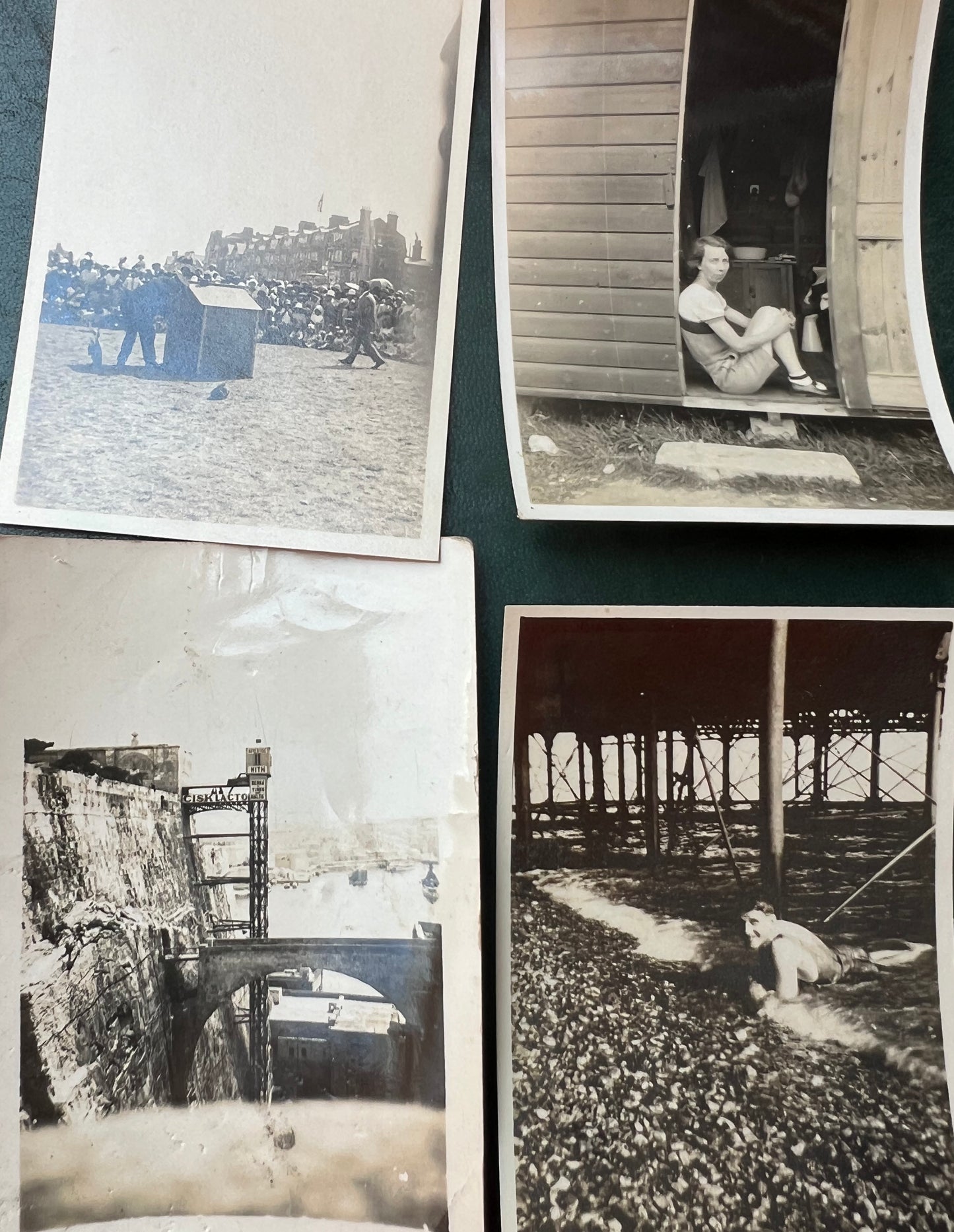 12 x Old Photos 1920s - 40s of Beach Huts, Piers etc (F5)
