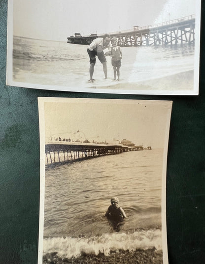 12 x Old Photos 1920s - 40s of Beach Huts, Piers etc (F5)