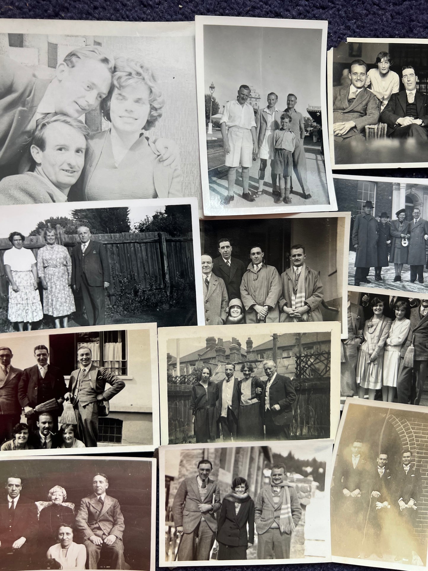 12 Old Photos of Groups of Friends/Family 1930s - 50s (F15)