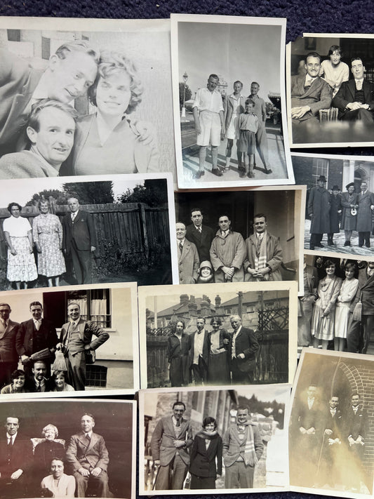 12 Old Photos of Groups of Friends/Family 1930s - 50s (F15)