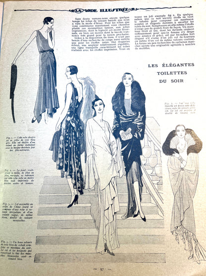 Outdoor Activities on Cover of 9th Feb 1930 French Women's Paper La Mode Illustree