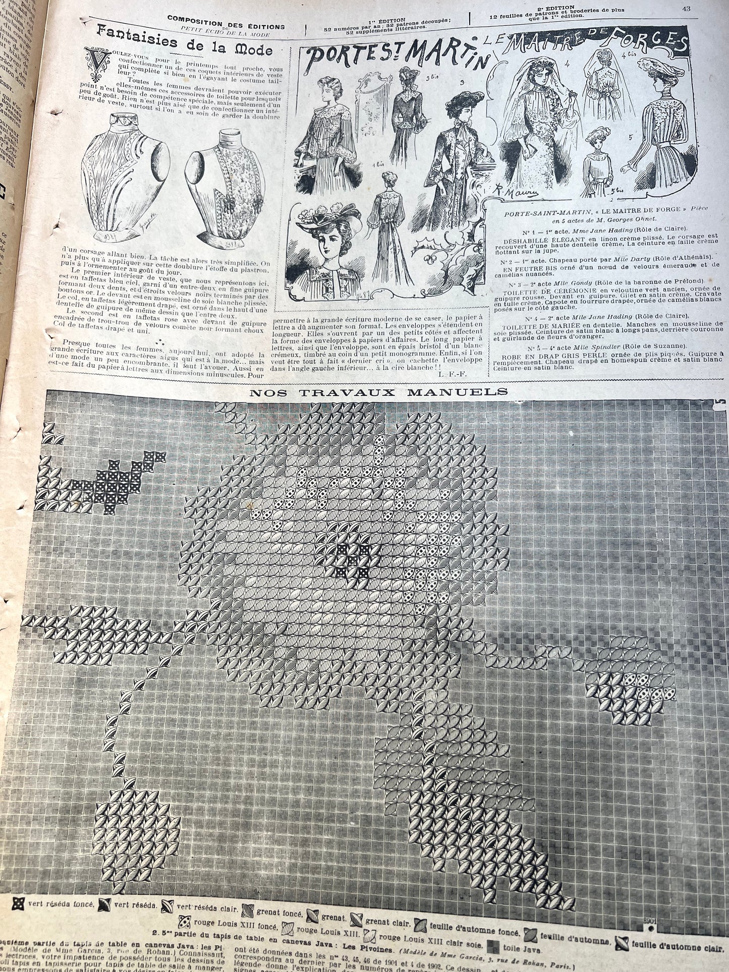 Fashions for Mothers  + Daughters in the February 2nd 1902  French Le Petit Echo de la Mode